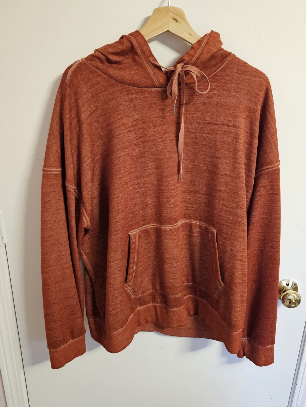 Women's Rust Hooded Pullover Sweater
